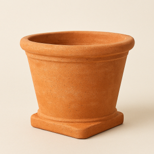Maceta de barro cuadrada