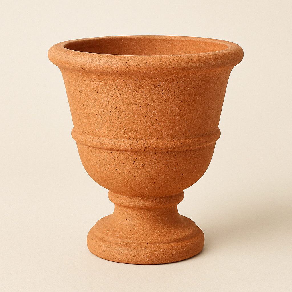 Maceta de barro tipo urna