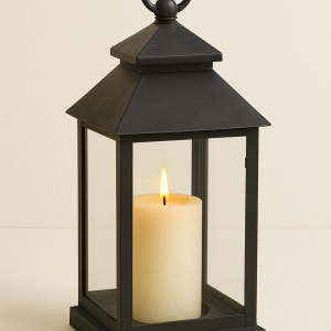 Farol negro con vela